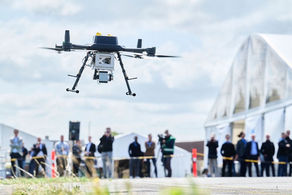 Droner fylder mere og mere i HCA Airport som her på International Drone Show 2025 Odense Robotics Odense Robotics